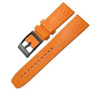 GUANBBD Fluoro Rubber Watch Strap 20mm 22mm 24mm Red Orange Black Fits Breitling Strap for Superocean/Navitimer/Avenger (Size: 24mm), 24 mm, Leather Stone