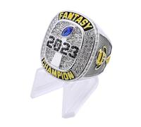 guancrown 2023 Fantasy Football Championship Ring Award Prize Sport MVP Winner Champion Ring (size 13, ring and stand)