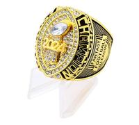 guancrown 2024 Fantasy Football Championship Ring Award Prize Sports Winner FFL Champion Ring, size 11, Zinc, Black Diamond