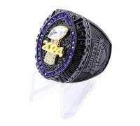guancrown 2024 Fantasy Football Championship Trophy Ring Award Prize Sports Winner FFL Champion Ring, size 10, Zinc, Black Diamond