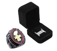 guancrown 2024 Fantasy Football Championship Trophy Ring Award Prize Sports Winner FFL Champion Ring, size 12, Zinc, Black Diamond