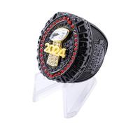 guancrown 2024 Fantasy Football Championship Trophy Ring Award Prize Sports Winner FFL Champion Ring, size 11, Zinc, Black Diamond