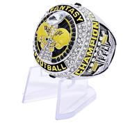 guancrown 2025 Fantasy Football Championship Ring Award Prize Trophy Sports Winner FFL Champion Ring, size 10, Zinc, White Diamond