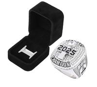 guancrown 2025 Fantasy Football Championship Ring Award Prize Trophy Sports Winner FFL Champion Ring, size 10, Zinc, White Diamond