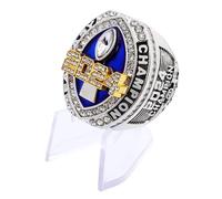 guancrown Fantasy Football Championship 2024 Ring Award Prize Sports Winner FFL Champion Ring, Size 11, Zinc, White Diamond