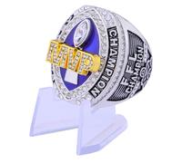 guancrown Fantasy Football Ring 2025 Award Prize Trophy Sports Winner MVP Championship Ring, size 14, Zinc, White Diamond