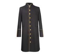 guanee Men's Short Jacket Clergy Robes Choir Coat Pastor Priest Stand Collar Preacher Minister Costume (Medium,Black)