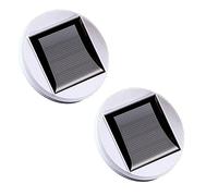 GUANFU 2 Pack Solar Panel Top Replacement for Table Lights, Color Changing Solar Mosaic Glass Lantern Replacement Light…