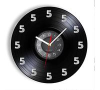 Guang trading 12 Inch Wall Clock It's Always Five O'Clock Somewhere Wine O'Clock Only 5 Wall Watch Made Of Real Vinyl Record Wall Clock Wine Lover Gift