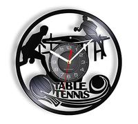 Guang trading 12In Wall Clock Silent Non-ticking Table Tennis Wall Clock Table Tennis Club Wall Sign Vinyl Record Wall Clock Home Decor Ping Pong Vintage Clock Watch Sports Gift