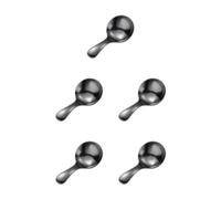 Guangcailun 5 Set of Stainless Steel Teaspoon Washable Reusable Replacement Sugar Powder Coffee Ice-Cream Soup Dessert Spoon Flatware Black, Black 5Set