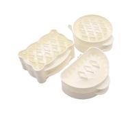Guangcailun ABS Plastic Pie Mold Set Safe and Durable Construction Making Holiday Mini Pies for Festivals and Parties Or Deformed Party Food Apples Pie Mold Mini, White 3pcs