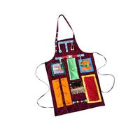 Guangcailun Apron With Zippers Buttons Designed To Stimulate Sense And Engagement For S And Patients Patients Special Sensory Activity Apron Improves Dexterity Mental Stimulation, red, 73x51cm
