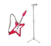 Guangcailun Beautifully Crafted Dollhouse Miniature Guitar Microphone Enhances Imaginative Playtime And Decoration Opportunities Simulation Living Room Bedroom Life Scene Supply