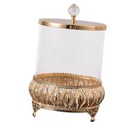 Guangcailun Chic Glass Candy Jar With Lid Sugar Bowl Storage Jar Decorative Elegant Candy Holder Elegant European Storage Is Made Of Glass And Metal Sugar Holder Kitchen Canister