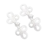 Guangcailun Chinese Knot Frog Button Unique Closure For Shirts Blouses Cloaks Cardigans And Ethnic Costumes DIY Project Accessories Chinese Knot Frog Button, White