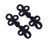 Guangcailun Chinese Knot Frog Button Unique Closure For Shirts Blouses Cloaks Cardigans And Ethnic Costumes DIY Project Accessories Chinese Knot Frog Button, Black