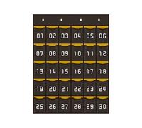 Guangcailun Classroom Pocket Chart Numbered Easy To Items Organizer For Childrens Literacy Cards Sturdy And Durable. Classroom Pocket Chart For Cellphones Organizer, Gray 30 Pockets