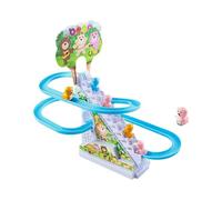 Guangcailun Climb Stairs Toy Track Set Engaging Race Track Toy Children Roller Coaster Adventure Slide Toys Delight Climbing Toys Chasing Playset With Lights Music