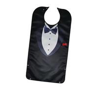 Guangcailun Comfortable Adult Bib with Creative Suit Pattern Clothing Protector Reusable Polyester Waterproof Elders Reusable Adult Bib Polyester Machine Washable, Style G