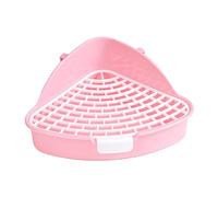 Guangcailun Corner Large Toilet Guinea Pig Rats Small Animal Durable Litter Box For Small Pets Effective For Easy Rabbit Litter Pan For Cage Corner Cage Pee Potty, Pink, 24.8x10.5cm