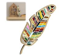 Guangcailun Creativity DIY Mosaic Glass Kit, Mosaic Craft Kit for Adults, Feather Mosaic Craft Kit, Bright Feather DIY Mosaic Kit, Handmade Home Decorations for Adult, Craft Lovers Gift