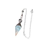 Guangcailun Crystal Pendulum Pendant for Divination Dowsing and Intuitive for Reiki, Blue, 6.43x1.76cm
