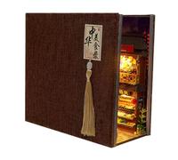 Guangcailun DIY Kits Miniature Dollhouse Kits Book Stand Innovatively Fun Building With Unique Light Features And Materials 3D Wooden Puzzle Bookcase Bookshelf Insert