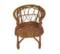 Guangcailun Dollhouse Miniature Garden Chair Crafting Stunning Atmosphere For Creative Stories Simple And Rustic Styled Photo Prop Garden Rattan Chair Miniature Is Made Of Rattan