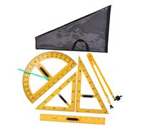 Guangcailun Durable Compass Triangle Protractor Ruler Engineering Tool Essential for Drafting Geometry Designs Designers Drawing Math Geometry Tool Big Size Teacher Aids, Yellow, 5 pcs