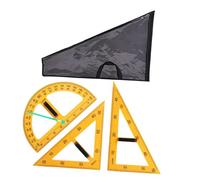 Guangcailun Durable Compass Triangle Protractor Ruler Engineering Tool Essential for Drafting Geometry Designs Designers Drawing Math Geometry Tool Big Size Teacher Aids, Yellow, 3 pcs