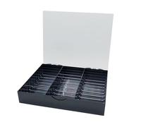 Guangcailun Dustproof Nail Tip Storage Container Spacious With 30 Cells Organizing Nail Supplies Providing Ample Space For Art Designs. Large Capacity Art False Organizer Home, Black, 24x19x4.5cm