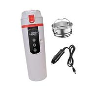 Guangcailun Electric Car Heated Mug Featuring Multi Layer Protections and Efficient Heating Technology for Comfort 12V 24V Electric Car Kettle Boiler Heated Mug, White, 23x7cm