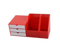 Guangcailun Elegant Dollhouse Book Stand Drawer Model Provides Eye-Catching Decorative Elements Helping Children Engage In Organized Playtime Dollhouse Desk Shelf, Red, 3.7x5.3x4.6cm
