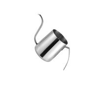 Guangcailun Enjoy Rich Coffee with Stainless Steel Drip Pot Featuring Long Narrow Goose-Neck Spout and Comfortable Insulated Handle Stainless Steel Coffee Drip Pot Pour Over Kettle, Silver, 350ml