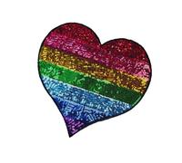 Guangcailun Fashion Iron On Sew On Decorative Patches Heart Patches Jackets Sequin Decoration Sew Clothe Woman Clothing Bag Repair DIY Craft Accessories