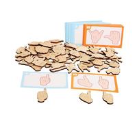 Guangcailun Gesture Shape Match Game Educational Matching Toy Fun Puzzle For Preschool Kids Enhancing Fine Motor Skills Tabletop Wooden Matching Puzzle For Kids Children