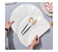 Guangcailun Gold Placemats Bulk Gold Placemats Round, silver glitter