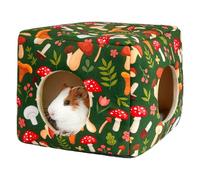Guangcailun Hamster Hideout Perfects Pet For Kids Low Maintenance Super Soft Comfortable Space For Small Spaces Wooden Hamster House, green