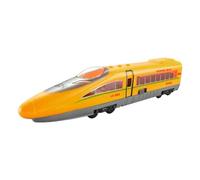 Guangcailun High Speed Train Pull Back Toy Train Boys Enjoy Realistic Sound And Lights In Sliding Model Toys For Children Simulation Modern Locomotives Engine Pretend Play, Yellow, 28x4.5x5.5cm
