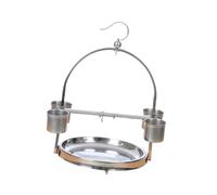 Guangcailun Improve AffinityYou Can Place Stand On Table And Let Bird Sit On And Close To Stainless Perch Play Stand Bird Promote Affinity With Birds Fun Play, Silver, 28x43 cm
