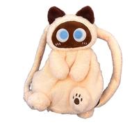 Guangcailun Kitten Cartoon Student Backpack Large Capacity Cute Plush Daypacks Essential For Everyday School Making Convenient For Meeting Or Child's School Or Daycare Needs. Top, beige, 50cm