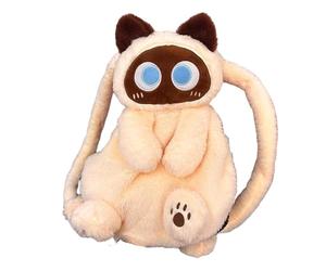 Guangcailun Kitten Cartoon Student Backpack Large Capacity Cute Plush Daypacks Essential For Everyday School Making Convenient For Meeting Or Child's School Or Daycare Needs. Top, beige, 50cm