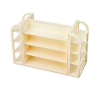 Guangcailun Miniature Dollhouse Shelf Display Rack Shelf Fits Various 112 Dollhouse Scenes Creative Displays Let Put Down Mini Furniture Miniature Model Pretend Play Toys, Beige, 18.9x7.5x12.5cm