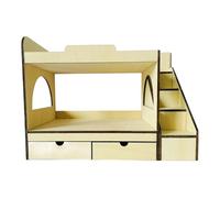 Guangcailun Miniature Double Bed Dining Table DIY Ornament High Detail For Model Train Layout All Miniature Bed Model Is Made Of Wood Wooden Traditional Loft Furniture