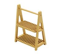 Guangcailun Miniature Rustic Storage Rack Showcasing Miniature Collectibles And Garden Scenes Sand Table Scenery Building Toys Garden Buildings Structures Plant , light brown , 43x24x57mm