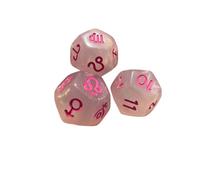 Guangcailun Multi Sided Game Dices Set Toys Polyhedral Dices Fun Options For Entertainment Family Time Lightweight Polyhedral Dice Set Astrology Dice Role Play Game, clear and pink, 1.4cm