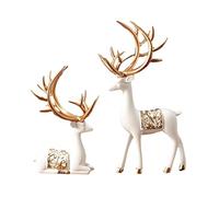 Guangcailun Multiple Styles And Colors Home Deer Sculpture For Various Home Decor Ideas Stylish Home Accents Resin Decoration Living, White+Gold