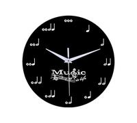 Guangcailun Music Elements Wall Clock Creative Decorative Silent Low Noise Round Home Decor Musical Clock Cafe Bar Restaurant Etc.