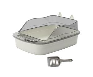 Guangcailun Open Top Pet Bedpan Tray Easy Cleanup High Prevent Cat Litter Splashing In Indoor Environments And Is Also Convenient For To Check Behavior Of Cat And Clean Up In, gray, 50x34x18cm